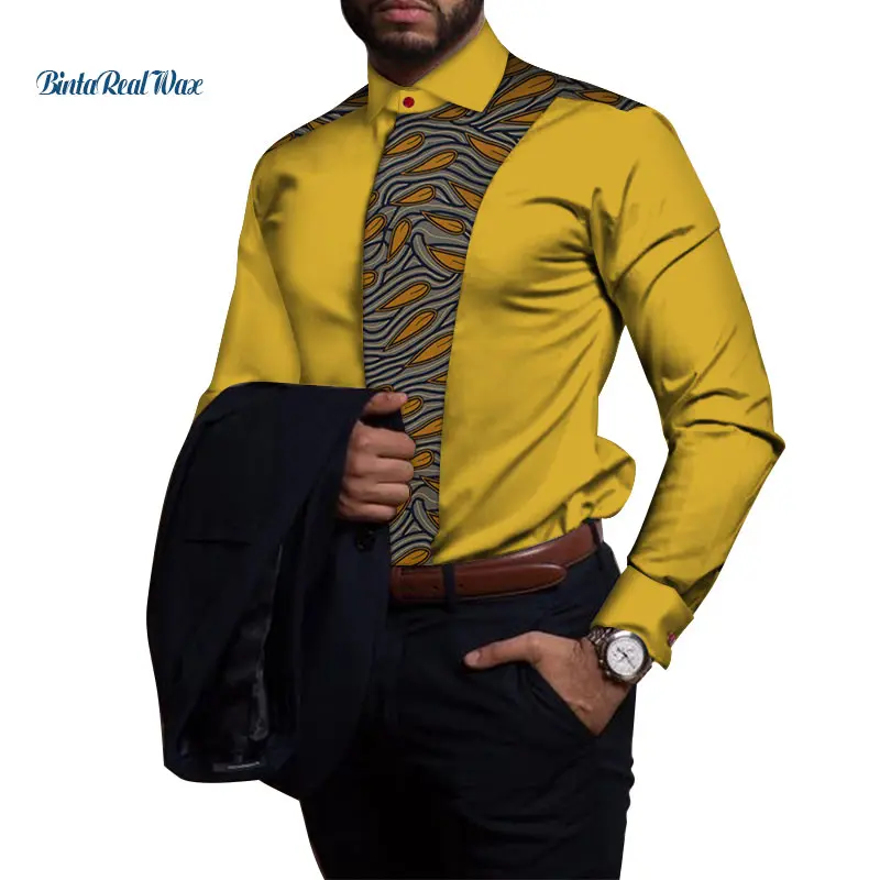 Casual 100% Cotton Mens Shirt African Clothing Dashiki Patchwork Print Shirt Tops Bazin Riche Traditional African Clothing WYN81 Casual 100% Cotton Mens Shirt African Clothing Dashiki Patchwork Print Shirt Tops Bazin Riche Traditional African Clothing WYN81