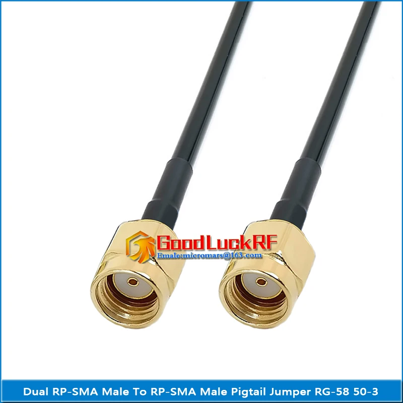 Двойная модель штекер-RPSMA RP SMA штекер RF Разъем Pigtail Jumper RG58 RP-SMA 3D-FB коаксиальный