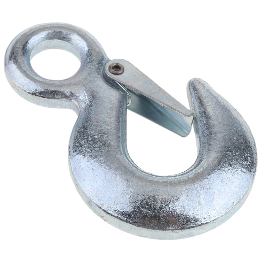 2t Winch Lifting Hook with Safety Latch for Hoist Sling Winch Tow Crane Lift 105 x 65 mm