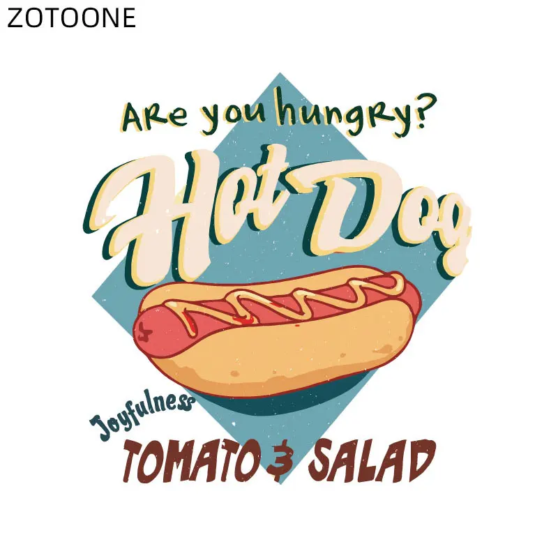 

ZOTOONE Iron on Cartoon Hot Dog Patch Transfer for Summer Clothes Applique Diy DIY Patch for Kids Application Thermo Stickers H