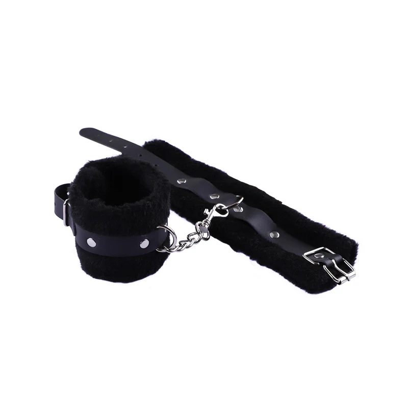 Sex Party Toys Erotic Sex Toy Sex Toys Sex Bondage Toys Sexy Blindfold PU Leather Plush Handcuff Bondage Gear