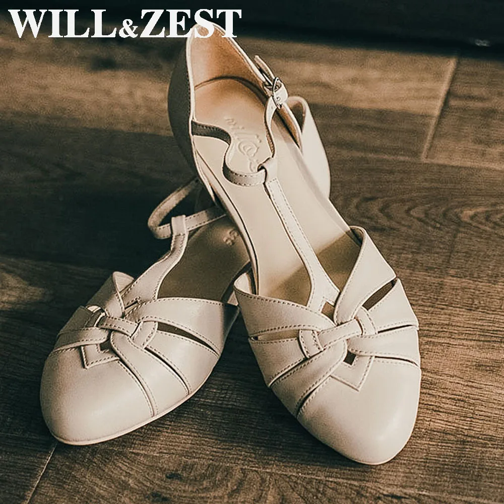 Женские сандалии на плоской подошве Will & Zest летние туфли ручной работы с