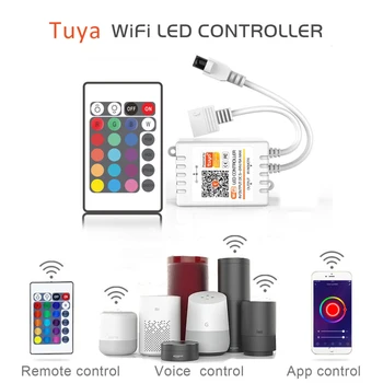 

Wifi intelligent controller colorful 24 key dual load RGB light RGBW light with controller ALexa voice Remote Control