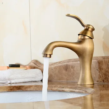 

European Hot And Cold Faucet European Full Copper To Fake Something Antique Water Tap Basin Faucet Foramina Singulare Wash Basin