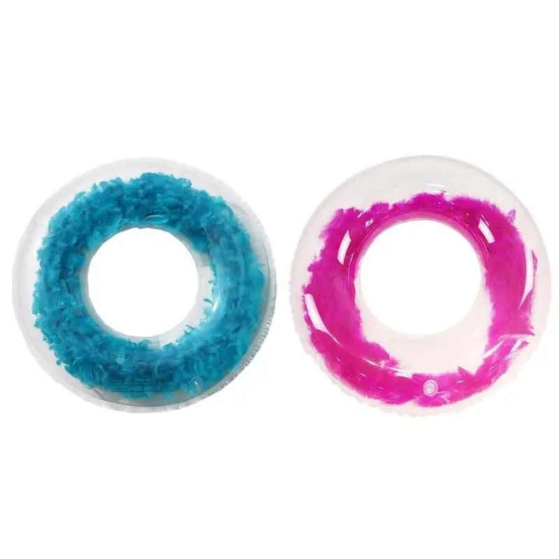

Summer Beach Feather Swim Circle Swimming Ring Float Water Pool Party Inflatable Baby Float Round Feather Sequins Rings Hot