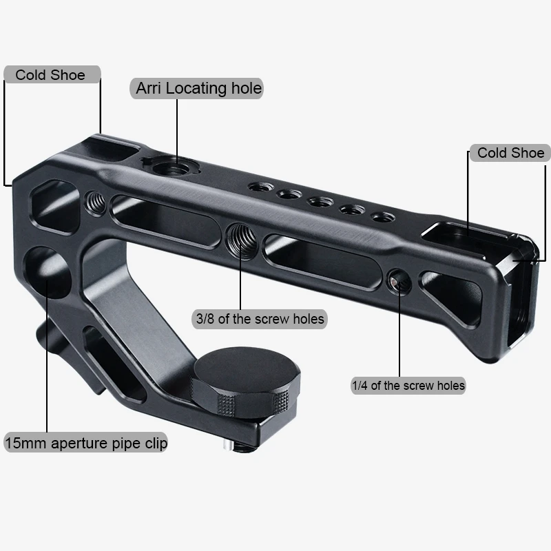 Uurig R008 Dslr ручка с Arca быстроразъемный 4 крепления для холодной обуви металлическим