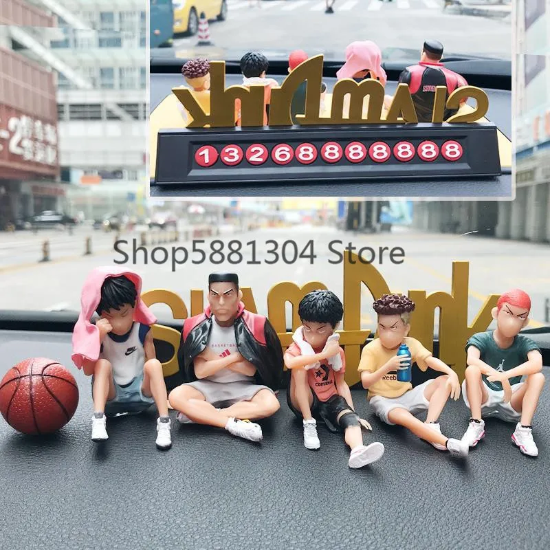 

Anime Shohoku SLAM DUNK Action Figure Miyagi Akagi Rukawa Sakuragi Mitsui Model Toy Mobile No. Car Deco Slamdunk Collectible Toy