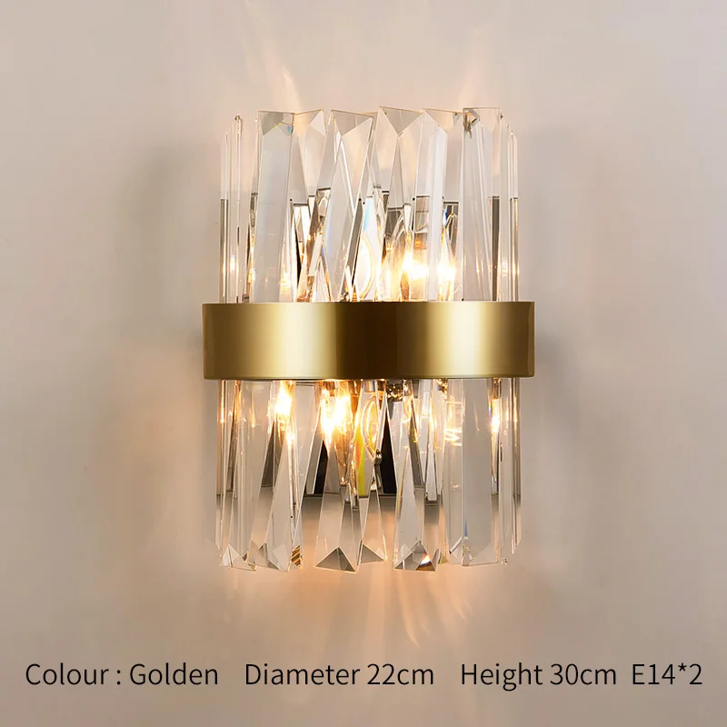 Modern Gold Crystal Wall Lamp Chrome Sconce Light Bedroom Living Room Dining Room Simple Decoration Villa Luxury Wall Light