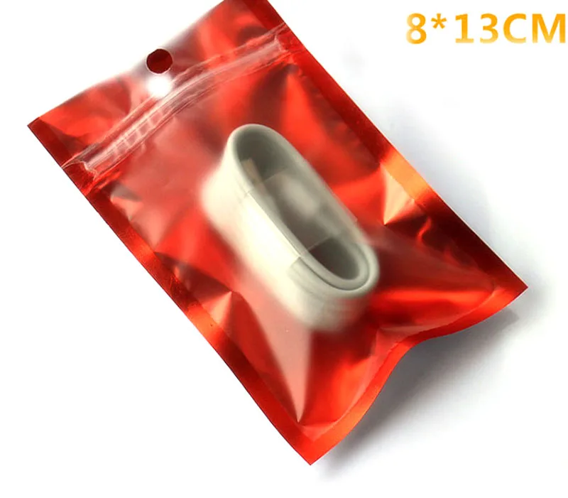 100Pcs/Lot Multi sizes Red Zipper Lock Aluminum Foil Resealable Valve Zip Bags Food Grocery Storage Package Bag wiith han | Дом и сад