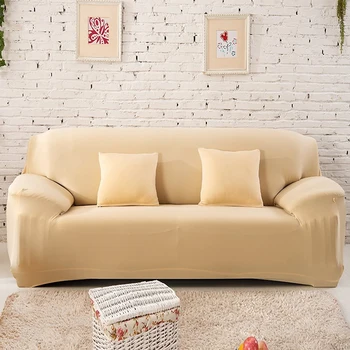 

20 Solid Color Sofa Cover 1/2/3/4 Seater Slipcover Couch Sofa Covers Stretch Elastic Cheap Sofa Covers Towel Wrap Covering Home