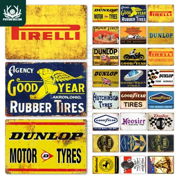 

Tire Metal Signs Plaque Metal Vintage Retro Tin Sign Tyre Wall Decor for Garage Bar Pub Man Cave Iron Painting Decorative Plate