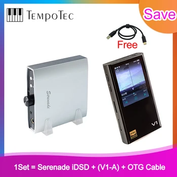 

MP3 Players,V1-A+Serenade iDSD+OTG Cable,TempoTec HIFI PCM&DSD 256 Support Bluetooth LDAC AAC APTX IN&OUT USB DAC