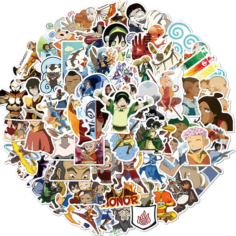 10/30/50Pcs Avatar The Last Airbender Stickers Anime Cartoon Sticker Funny  DIY Luggage Laptop Skateboard Bike Sticker