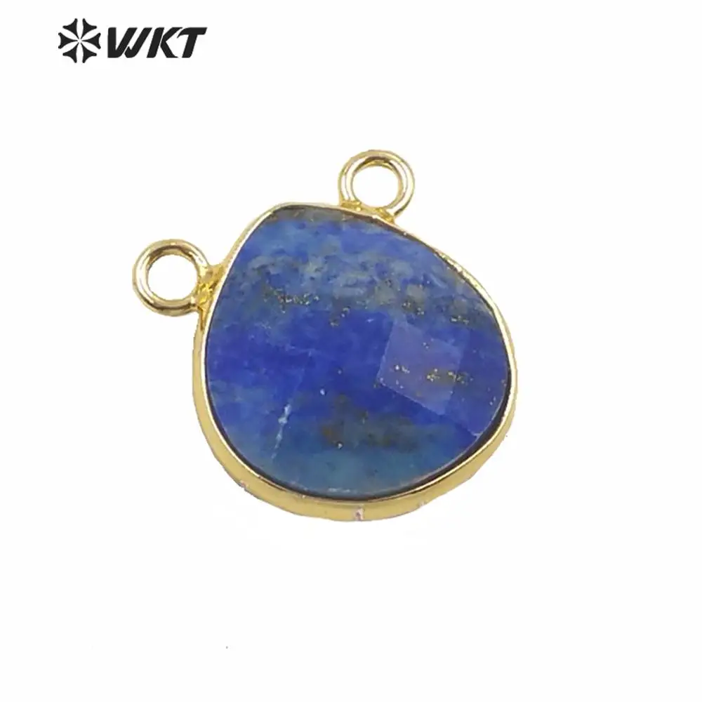 

WT-P1547 Wholesale Natural Gold Bezel Setting Tiny Pendant Lovely Faceted Teardrop Colorful Stone Charms DIY Findings