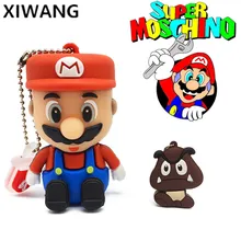 Usb 2,0 usb falsh drive 128 ГБ usb память диск 4 ГБ 8 ГБ 16 ГБ 64 Гб ручка-накопитель Супер Марио 32 Гб Флешка милый мультфильм