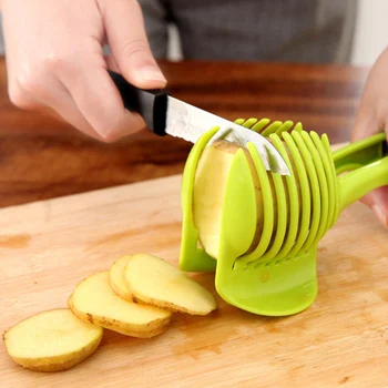 

Clip Fruit Vegetable Slicer Tool Potato Tomato Onion Lemon Slicers Vegetable Fruit Slicer Cutter Holder Kitchen Gadget K1234 I