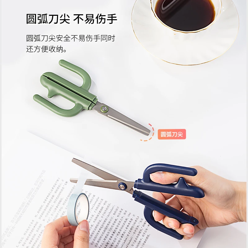 Office Scissors Portable Safe Art Cactus Scissors Desk Office Stationery  Cute Scissors Material Escolar Zakka Kawaii Scissors