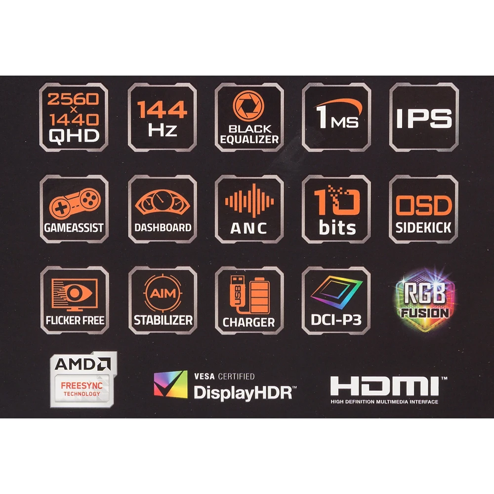 Монитор игровой GIGABYTE Aorus AD27QD 27" черный [ad27qd-ek]