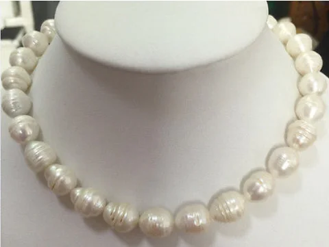 Elegant10-11mm барокко Южное море белое Жемчужное ожерелье 18 дюймов