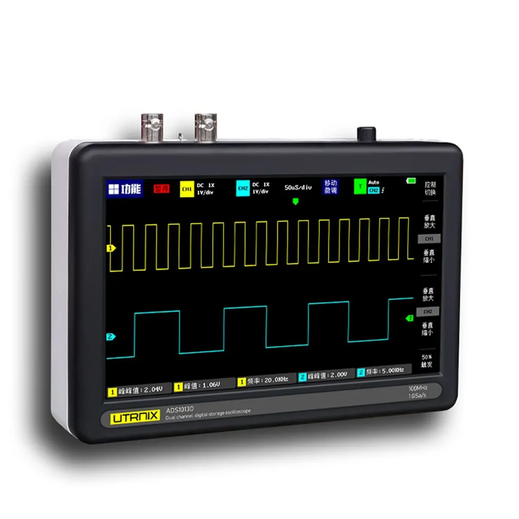 US $122.50 Ads1013d 2 Channels 100mhz Bandwidth 1gsaS Sampling Rate Oscilloscope With Color Tft Lcd Touching Screen Digital Oscilloscope