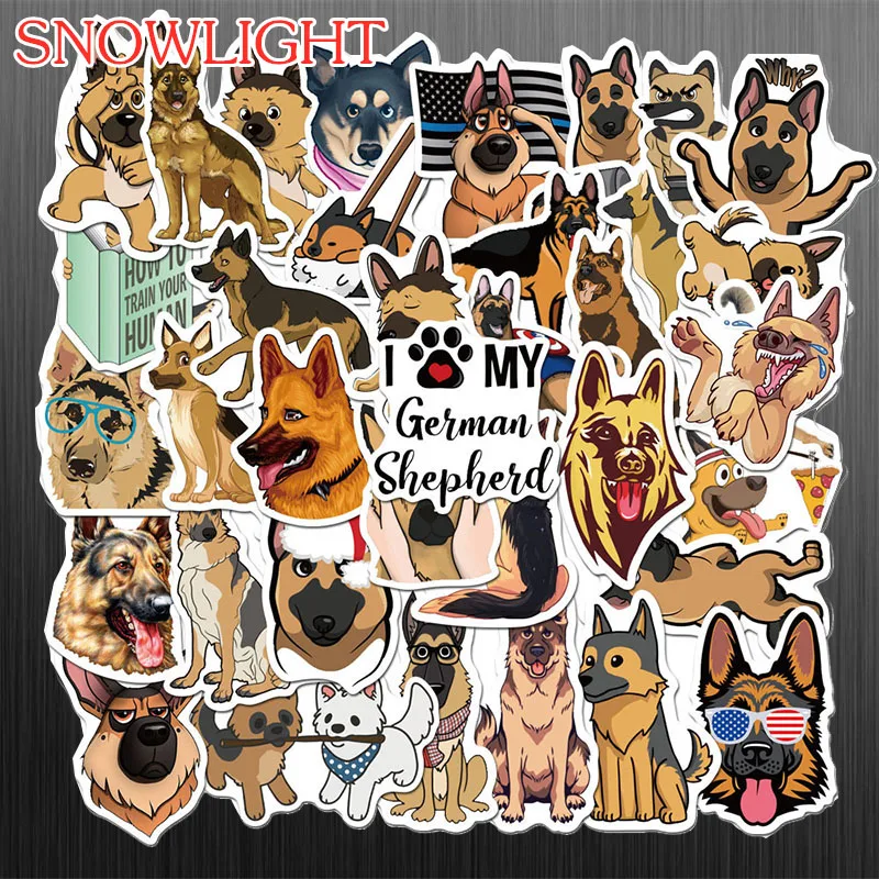 10/30/50 pcs/pack Cartoon German Shepherd Dogs Sticker DIY Car Luggage Guitar Skateboard Notebook Laptop Puppy Decals Sticker /