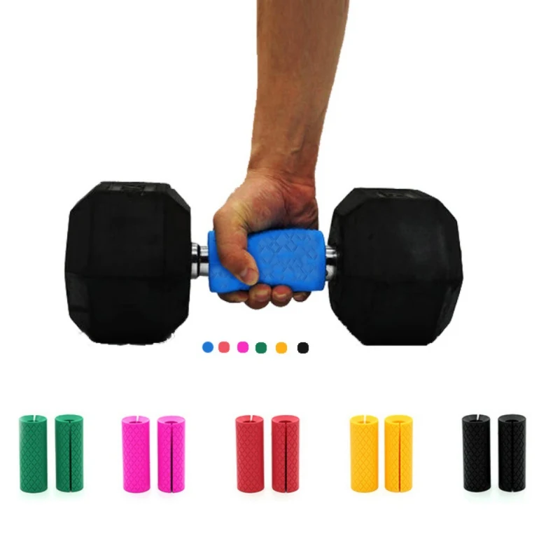 

1 Pcs New Practical Thick Dumbbell Barbell Grips Durable Silicone Anti-Slip Gym Fitness Weightlifting Support Protect Handle Pad