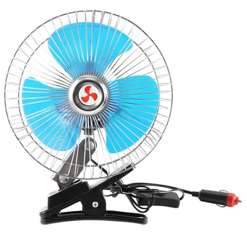 

8 Inch 12V Portable Electric Car Fan Vehicle Auto Fan Summer Mini Cooling Clip Fan Low Noise With Cigarette Lighter Car Charger