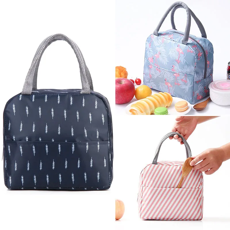 

Waterproof Oxford Lunch Bag Aluminum Film Lunch Box Bag Insulation Handbag Lunch Case Large Capacity Meal Bag For Women Men