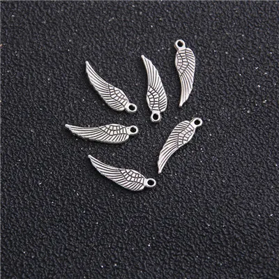 Antique Sliver 60 шт. 5*17 мм Мини Крылья ангела Подвески винтажные металлические цинковый сплав модные маленькие крылья кулон для изготовления ювелирных изделий - Окраска металла: Antique Sliver
