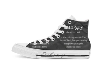 

HANGRY DEFINITION breathable Casual High Top lace-up Canvas shoes sneakers Drop shipping