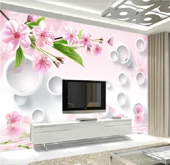 

Pearl flower gold leaf butterfly love flower romantic TV background wall custom wallpaper 8D waterproof wall covering