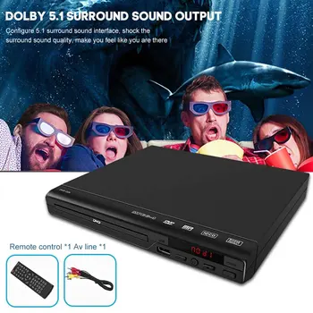 

Music HD 1080P Movie Home All Region Free With AV Cable Entertainment USB Compatible Video DVD Player Media Audio For TV