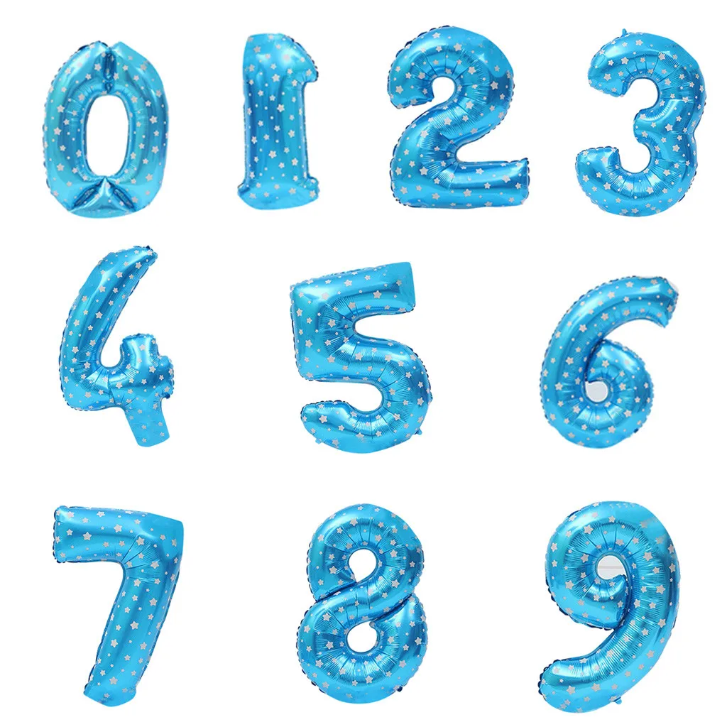 

1PC Number Balloon Stylish Creative Number Balloon Baby Shower Kids Birthday Celebration High Quality Foil Latex Balloons