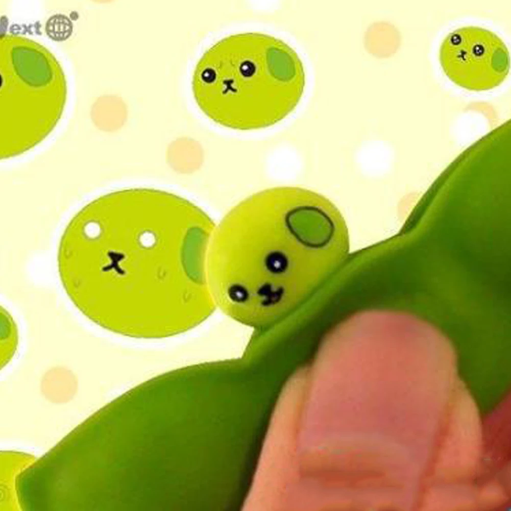 Новые творческие штранг прессования Горох Фасоль соя Edamame стресс игрушка для