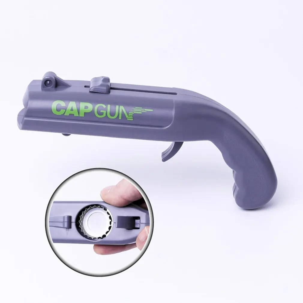 Bottle Opener Gun Shape,Bottle Opener Plastic Gun Launcher Shooter Beer Openers Easily Recycle Caps for Party Drinking