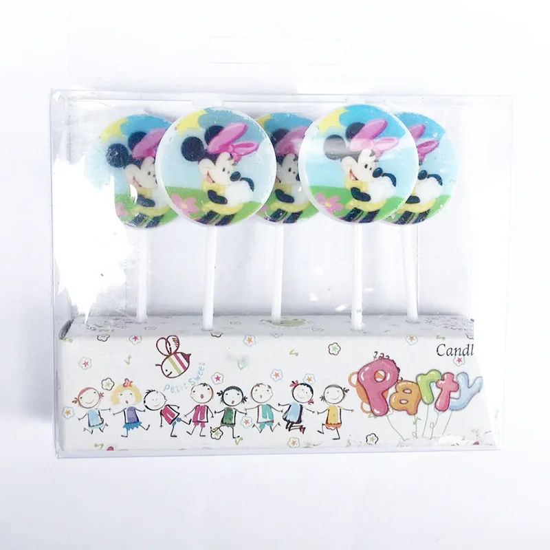 Disney Cartoon Figures Minnie Mickey Children's Birthday Party Set Disposable Party Tableware Candy Box Tablecloth Gift Bag 2A08 - Цвет: 5pcs