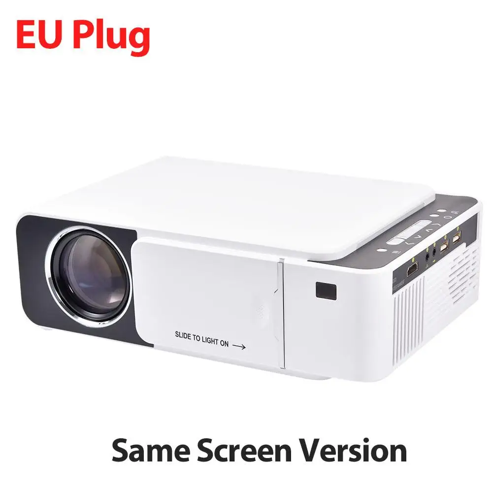 T5 мини ЖК светодиодный проектор 2600 люмен 4K 3D 1080P HD лучший домашний проектор беспроводной синхронизация Дисплей для IPhone/Android телефона - Цвет: EU