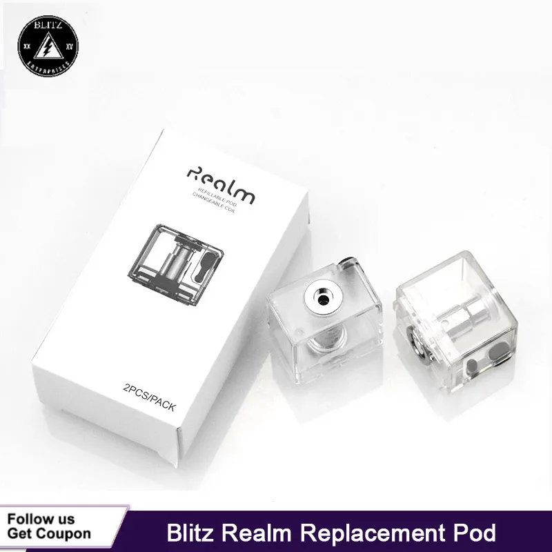 

2Pcs/Pack Original Blitz Realm Replacement Pod Cartridge With 3.5ml Capacity 0.6 Ohm Mesh Coil For Blitz Realm Vape Kit E Cig