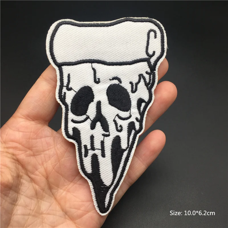 Black and White Ghost Zipper Embroidered Iron-On Punk Patches