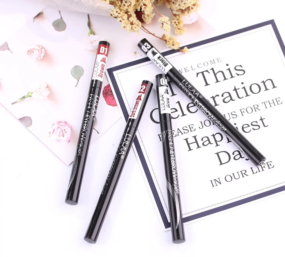 

New Four Heads Eyebrow Pencil Durable Waterproof Non-fading Black Brown Liquid Eyebrow Pencil Fashion Long-lasting Eyebrow Pen