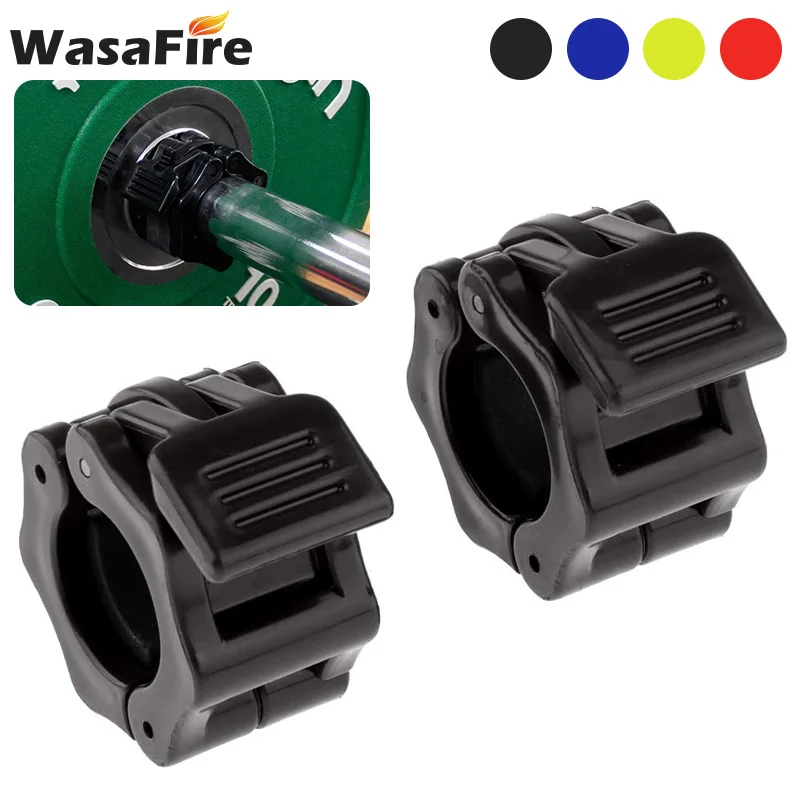 Paire De Clips D'haltères Forcefree+ - Déverrouillage Rapide, Nylon Noir, Pour Barre Olympique