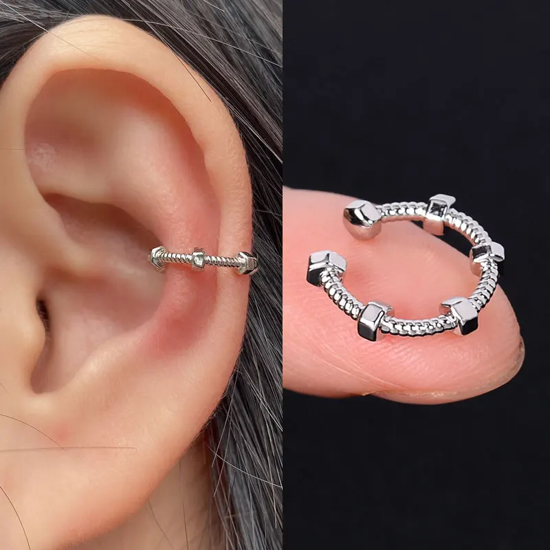 1 Pc Stackable Cuff Wrap Clip On Earrings Women Girls Climber Ear Cartilage Bone Clips Fake Earing Non Piercing Without Holes