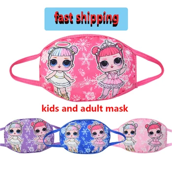 

LOL Surprise Face Masks Built-in Pm 2.5 Filter Kids Children Mask Adult Washable Anti-Dust Mouth Mask Reusable Cartoon Mask Gift