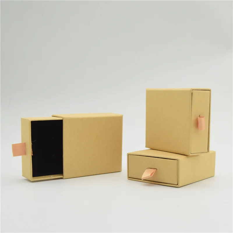 

1pcs Kraft Paper Box Jewelry Storage Box