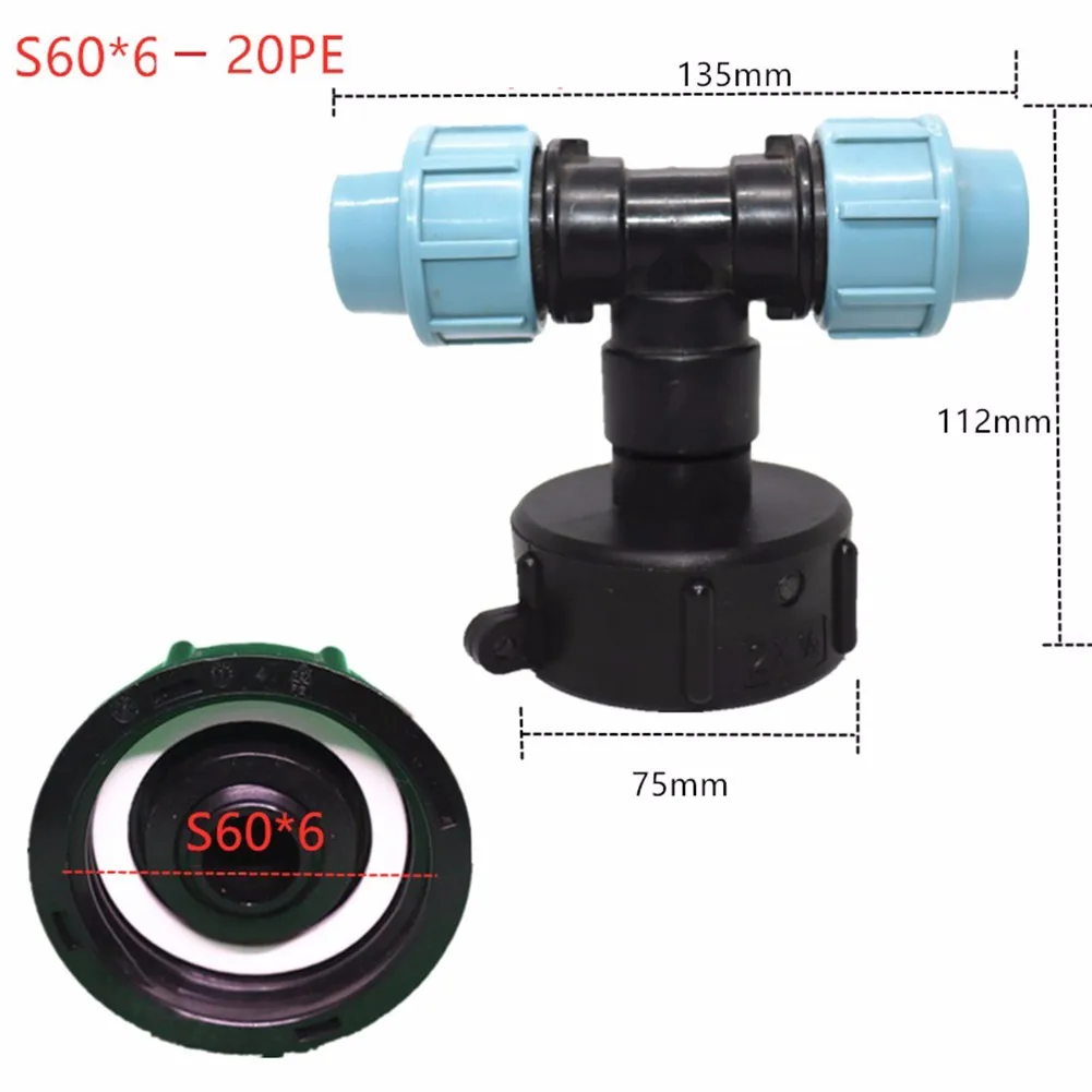 Water Tank Hose Adapter Garden Lawn Hose IBC Three-way Outlet Adapter Practical Tap Fitting Tool 20mm/25mm/32mm Garden Tools