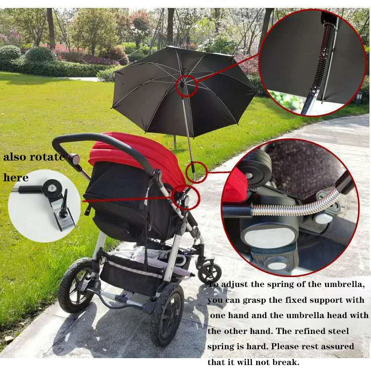 baby stroller accessories bassinet Baby Stroller Folding Umbrella UV Sun Rain Protection Parasol 360 Degrees Adjustable Universal Stroller Sunshade Canopy CoverBab Baby Strollers vintage