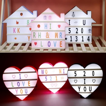 

USB+Battery Powered DIY Combination LED Night Lamp Creative Letter Card Cinema Lighbox Romantic courtship Symbol Cards Light