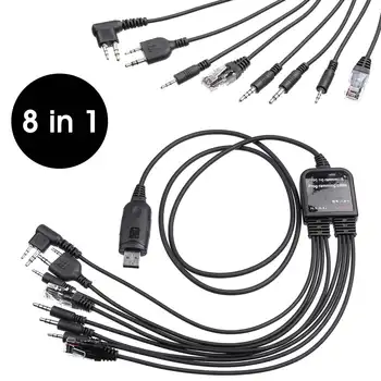 

8 In 1 USB Programming Data Cable Cord For Computer Walkie Talkie Coding Cord K Port Cables For Auto Car Radio CD Software