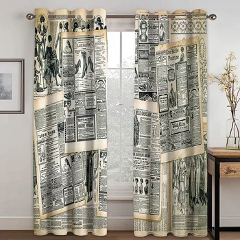 

Newspaperpersonalized Curtain Simple Artistic Image Curtain Living Room Decorative Curtain Home Bedroom Hotel Decorative Curtain