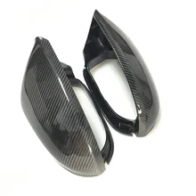 Rearview Mirror Case Real Carbon Fiber Door Wing Mirror Cover Cap Shell Housing For Audi A6 C7 S6 2012 2018